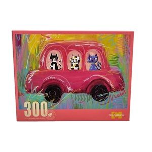 💕 Jigsaw Art Puzzle PlayfulMario 300 Piece Cats In Car New Sealed In Box